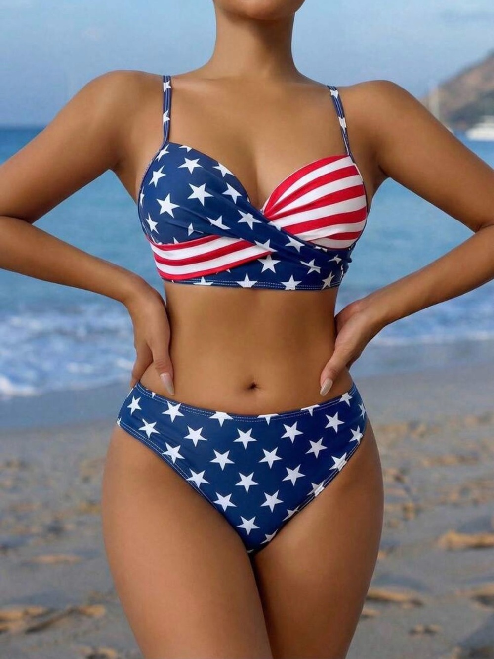 Star-Spangled Women's Two-Piece Bikini Set - Red, White & Navy